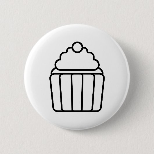 Minimalistische Cupcake-Kontur Button (Vorderseite)