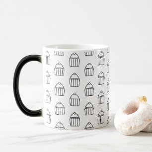 Minimalistische Cupcake-Muster-Tasse Verwandlungstasse