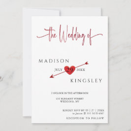Minimalistische Cupid Arrow Herzblut Hochzeit Einladung