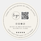 Minimalistische Custom Beige Vielen Dank Aufkleber (Vorderseite)