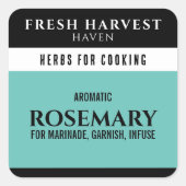 Minimalistische Cyan Herb Quadratischer Aufkleber (Vorderseite)