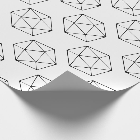 Minimalistische D20 Design Tabletop Gamer Geek Geschenkpapier (Ecke)