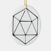 Minimalistische D20 Design Tabletop Gamer Geek Keramik Ornament (Rechts)