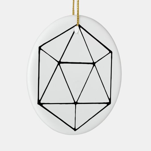 Minimalistische D20 Design Tabletop Gamer Geek Keramik Ornament (Rechts)