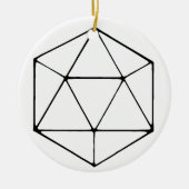 Minimalistische D20 Design Tabletop Gamer Geek Keramik Ornament (Vorne)