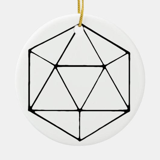 Minimalistische D20 Design Tabletop Gamer Geek Keramik Ornament (Vorne)