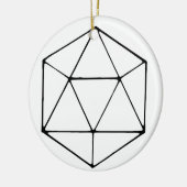 Minimalistische D20 Design Tabletop Gamer Geek Keramik Ornament (Links)