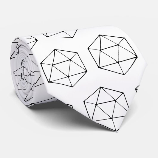 Minimalistische D20 Design Tabletop Gamer Geek Krawatte (Gerollt)