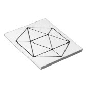 Minimalistische D20 Design Tabletop Gamer Geek Notizblock (angewinkelt)