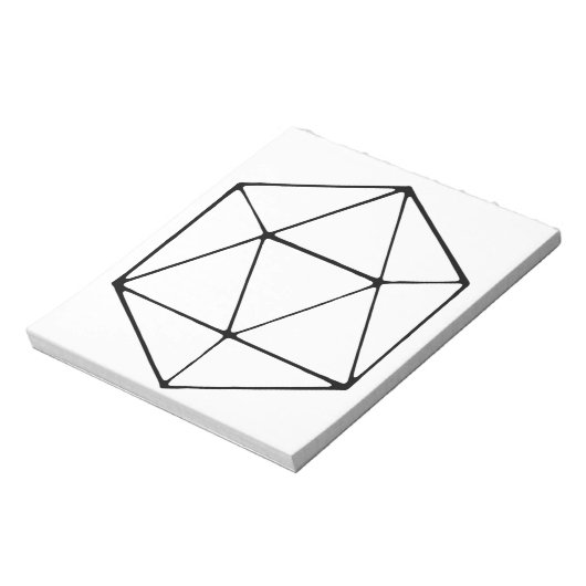 Minimalistische D20 Design Tabletop Gamer Geek Notizblock (Rotiert)