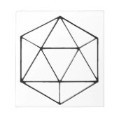 Minimalistische D20 Design Tabletop Gamer Geek Notizblock (Vorderseite)