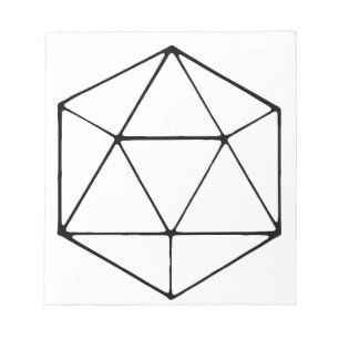 Minimalistische D20 Design Tabletop Gamer Geek Notizblock