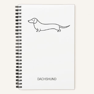 Minimalistische Dachshund-Linienkunst Deluxe-Spira Notizblock