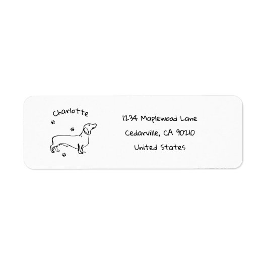 Minimalistische Dackel - Ihr Text, Ihr Stil (Vorne)