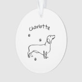 Minimalistische Dackel - Ihr Text, Ihr Stil Ornament (Vorderseite)