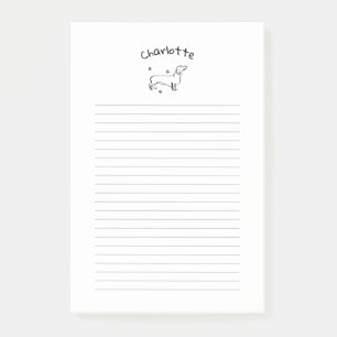 Minimalistische Dackel - Ihr Text, Ihr Stil Post-it Klebezettel