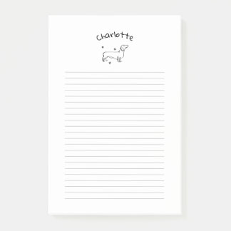 Minimalistische Dackel - Ihr Text, Ihr Stil Post-it Klebezettel