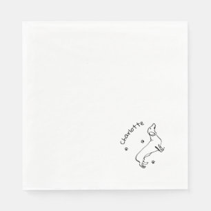 Minimalistische Dackel - Ihr Text, Ihr Stil Serviette