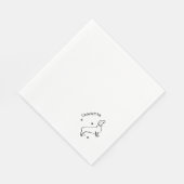 Minimalistische Dackel - Ihr Text, Ihr Stil Serviette (Ecke)