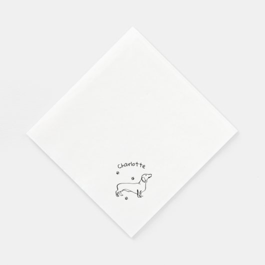 Minimalistische Dackel - Ihr Text, Ihr Stil Serviette (Ecke)