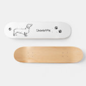 Minimalistische Dackel - Ihr Text, Ihr Stil Skateboard (Horizontal)