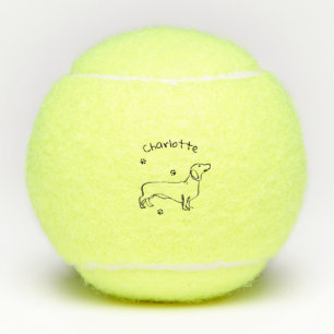Minimalistische Dackel - Ihr Text, Ihr Stil Tennisbälle