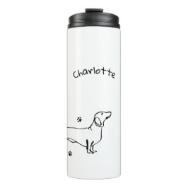 Minimalistische Dackel - Ihr Text, Ihr Stil Thermosbecher