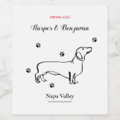 Minimalistische Dackel - Ihr Text, Ihr Stil Weinetikett (Einzelnes Label)