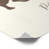 Minimalistische Dackel Silhouette mit Hundename Poster (Ecke)