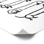 Minimalistische Dackel Skizze Poster (Ecke)