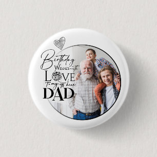 Minimalistische Dad-Birthday-Typografie-Foto Button