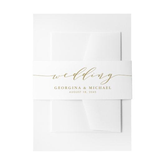 Minimalistische Dainty-Script-Hochzeit Einladungsbanderole (Vorderseite Beispiel)