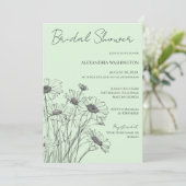 Minimalistische Daisy Bridal Dusche Einladung (Stehend Vorderseite)