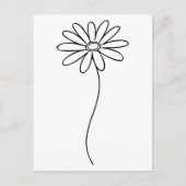 Minimalistische Daisy Floral Line Art Postkarte (Vorderseite)