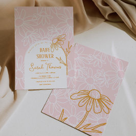 Minimalistische Daisy Girl Baby Dusche Einladung