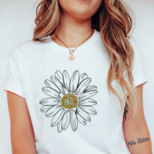 Minimalistische Daisy; Sommer-Daisy-Grafik T-Shirt