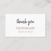 Minimalistische Dankeschön an die Rabattkarte für Visitenkarte (Vorderseite)