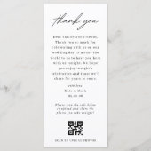 Minimalistische Dankeschön-Karte mit QR-Code Menükarte (Vorderseite)