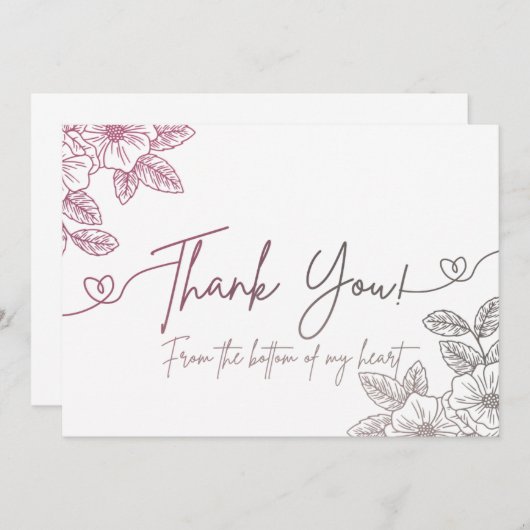 Minimalistische Dankeskarte Einladung (Vorne/Hinten)