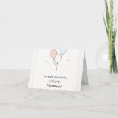 Minimalistische Dankeskarte mit Ballondesign  (Rückseite)