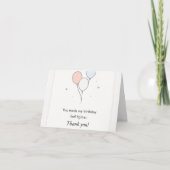 Minimalistische Dankeskarte mit Ballondesign  (Vorderseite)