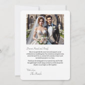 Minimalistische Dankkarte Hochzeitskarte Schwarz/W Dankeskarte (Rückseite)