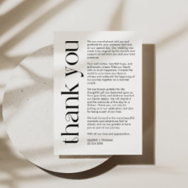 Minimalistische Danksagkarte mit fett formatierter Dankeskarte