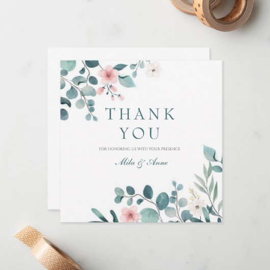 Minimalistische Danksagkarte Mitteilungskarte (Vorderseite/Rückseite Beispiel)