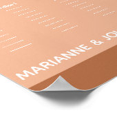 Minimalistische Dark Terracotta Hochzeitskarte Poster (Ecke)