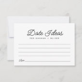 Minimalistische Date Night Ideas Wedding Advice Ca RSVP Karte (Vorderseite)