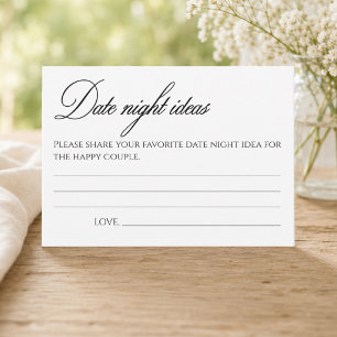 Minimalistische Date Night Ideen Beilagekarte Begleitkarte