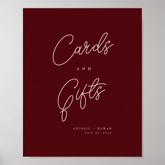 Minimalistische Deep Wine Karten und Geschenke Sch Poster (Vorne)