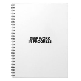 Minimalistische Deep Work In Progress Bürotypograf Notizblock
