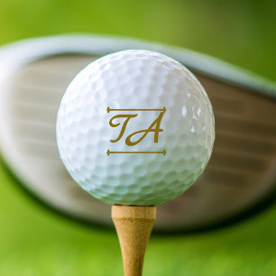 Minimalistische Deine Initialen in goldbraun mit L Golfball